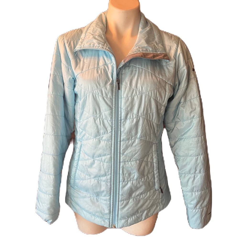 Columbia light blue Might Lite III Puffer omni-heat water repellant jacket